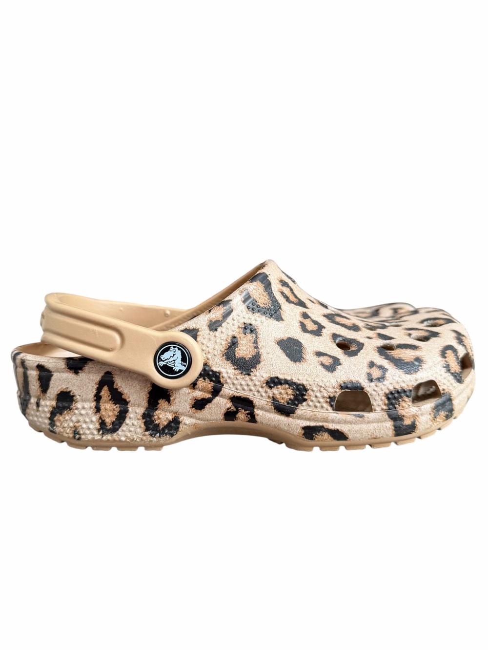 Crocs Baya Clog Women's size 7M Gold/Leopard Shoes